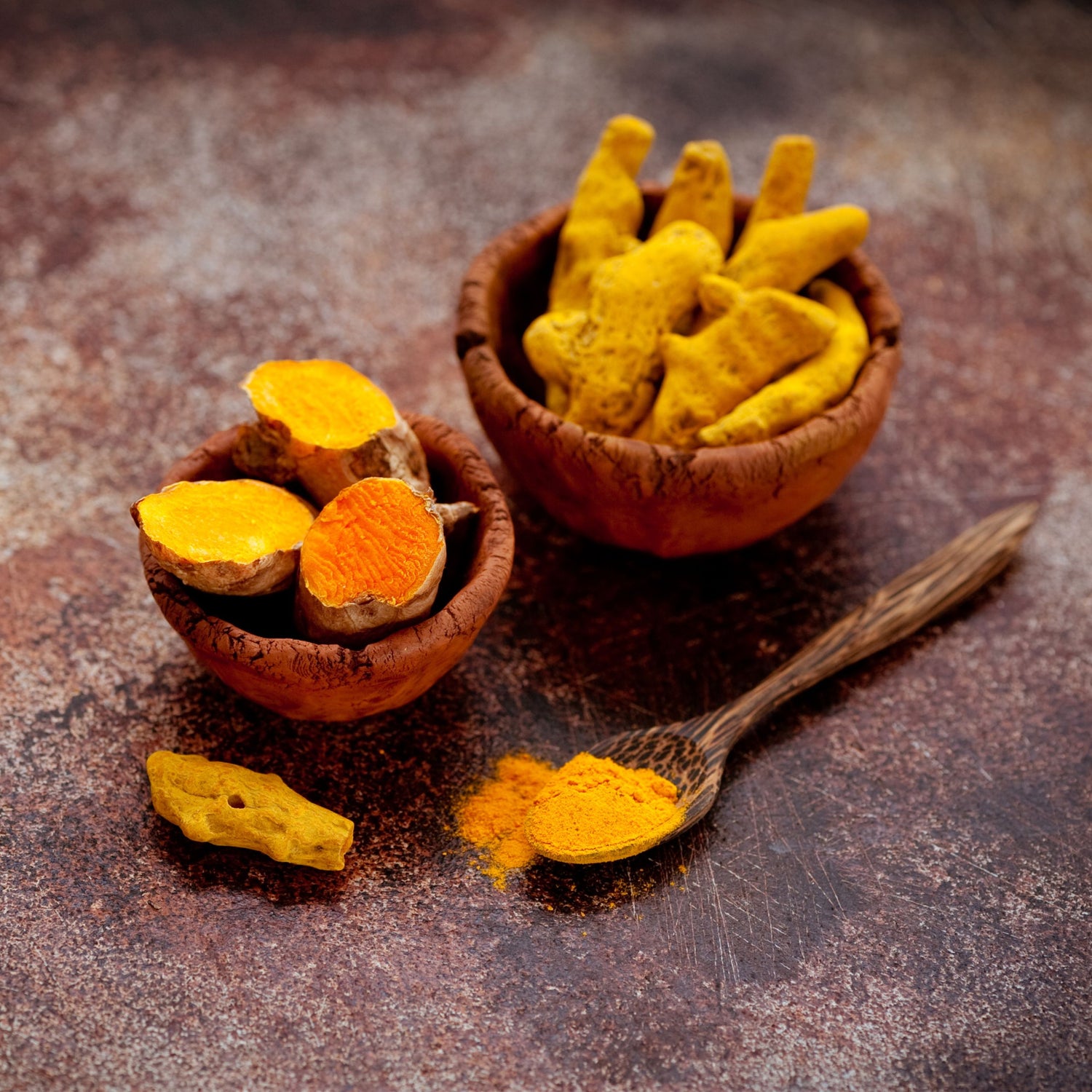 Turmeric powder isolated on white background